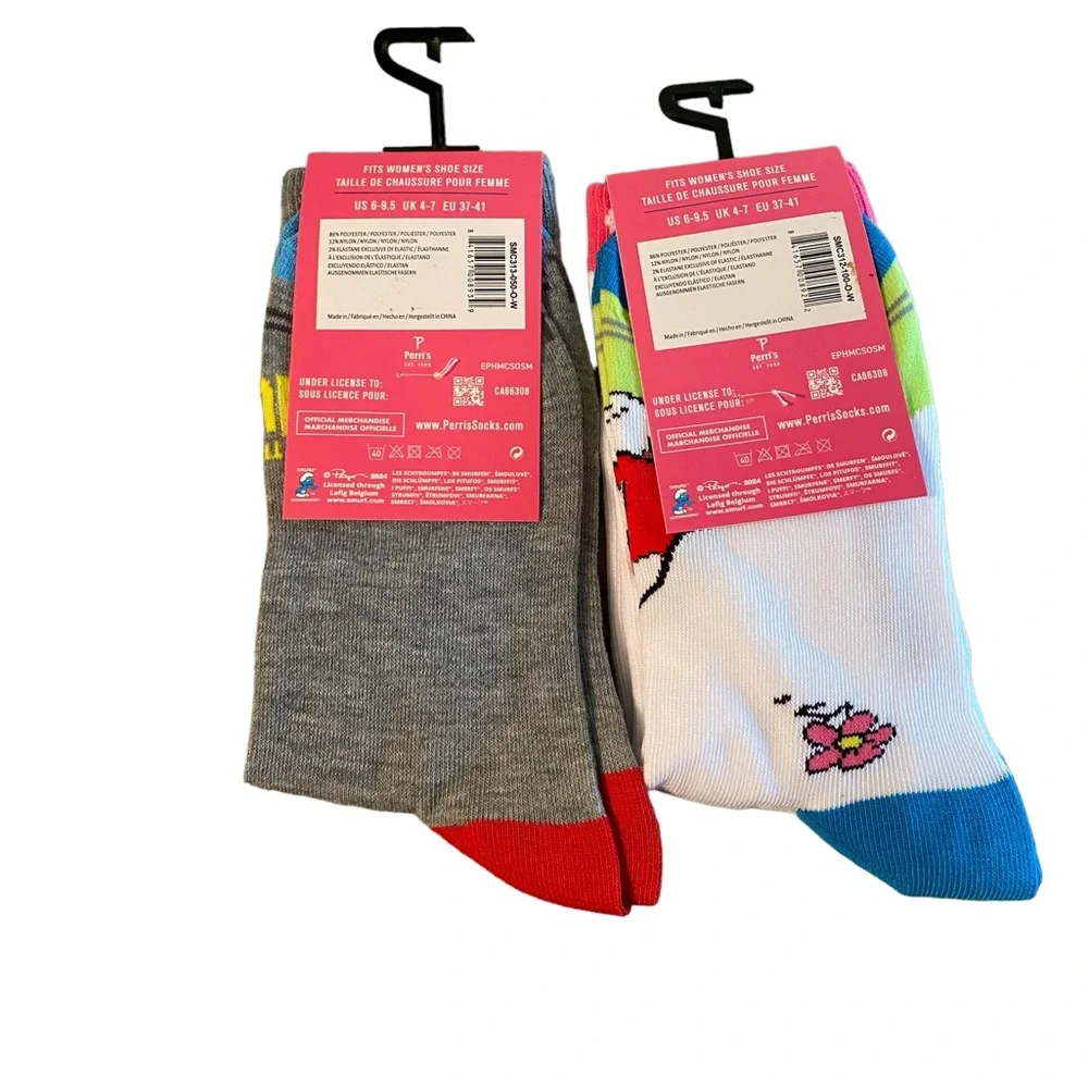 NWT 2 Pr Smurf Crew Socks